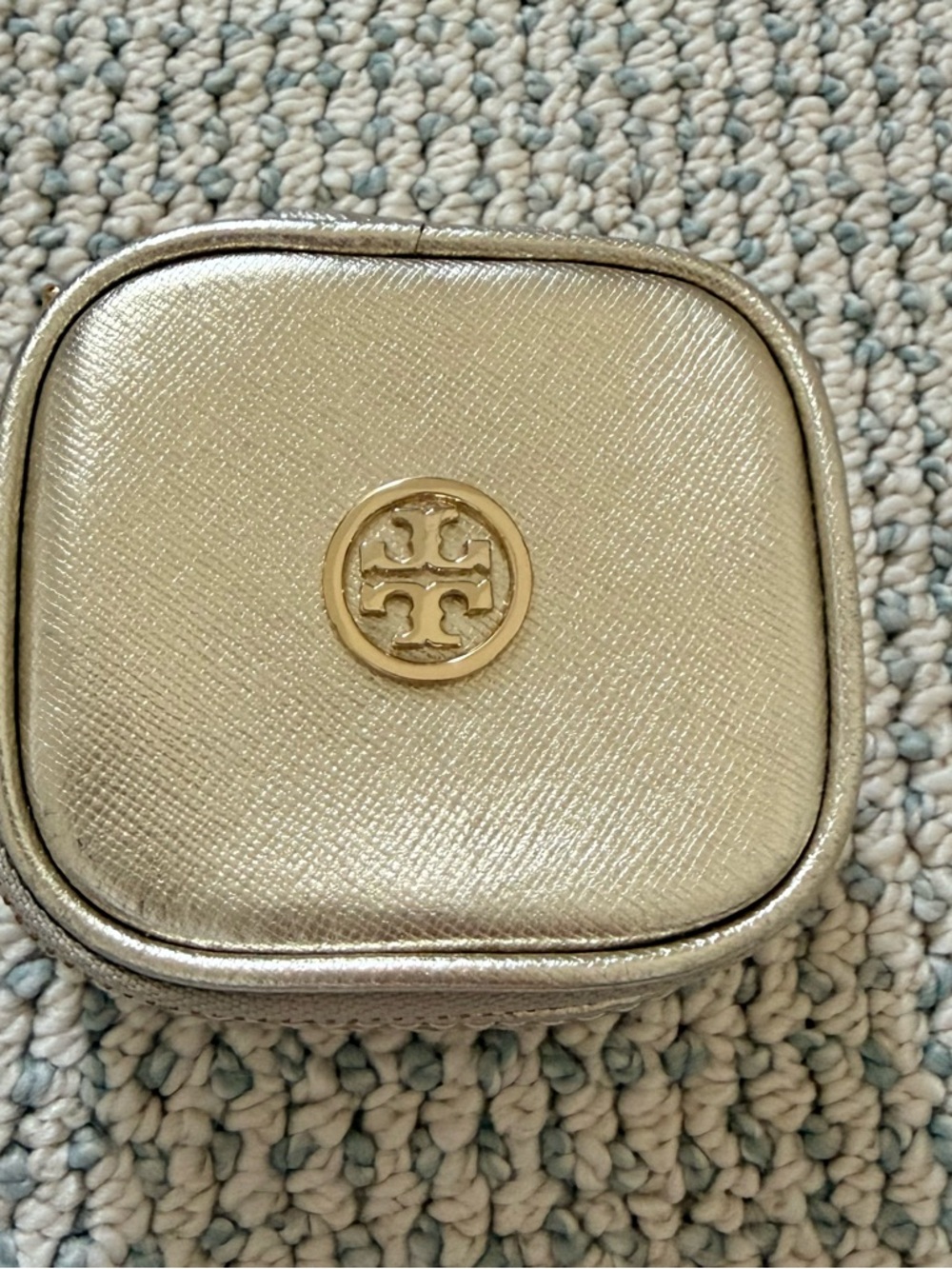 Tory Burch gold jewelry case